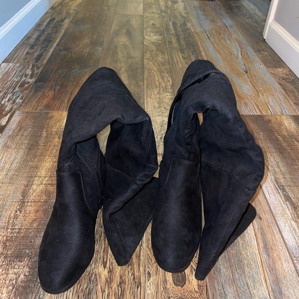 new suede thigh high boots